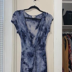Blue tie-dye high low dress!